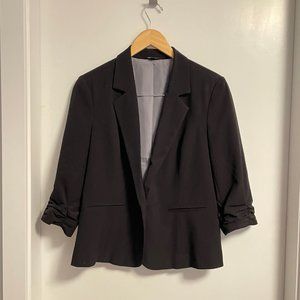 REITMANS Collared Black 3/4 Sleeve Blazer Size 12